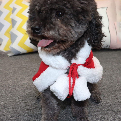 Disfraz Navidad Perro, Felpa Capa Navideño De Gato Con