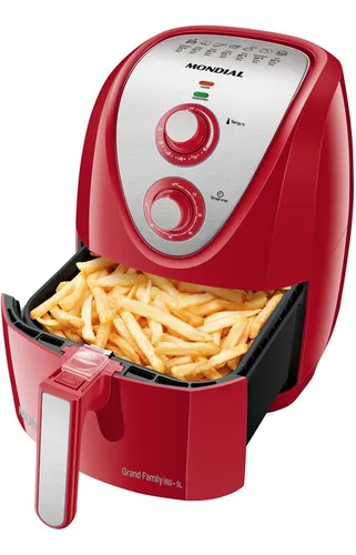 Fritadeira Sem Óleo Air Fryer 5L Mondial Vermelho/Inox 1900W AFN-50-RI