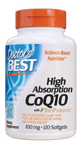 Coq10 Doctor Best Alta Absorción 120cap Con Bioperine 100mg