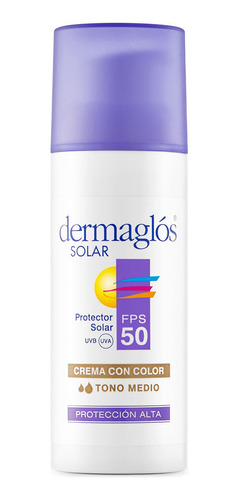 Dermaglos Protector Solar Crema Con Color Tono Medio Fps 50 