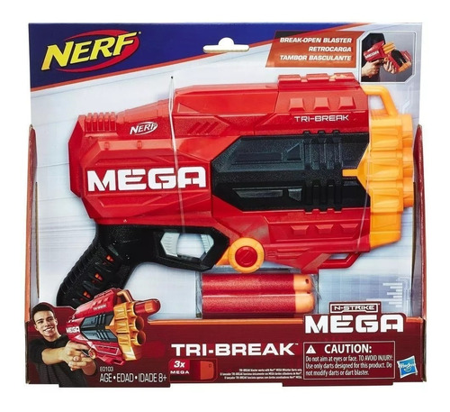 Pistola Nerf N-strike Mega Tri-break 3 Dardos Casa Valente