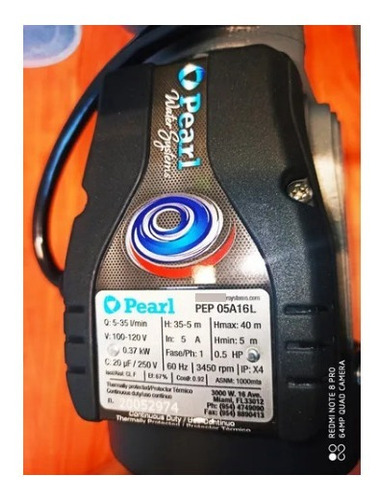 Imagen 2 de 3 de Bomba Periférica Pearl 1/2 Hp & Press Control Dps-3 Combo.