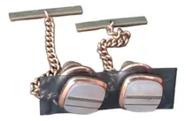 Comprar Par Gemelos Enchapados Oro 18k Luli Antiguo 2 Cadena Y Nacar