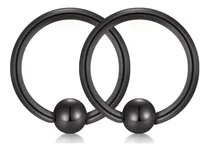 Comprar 2 Aros Bcr Piercing Argolla Aro Acero Quirurgico Color Negro