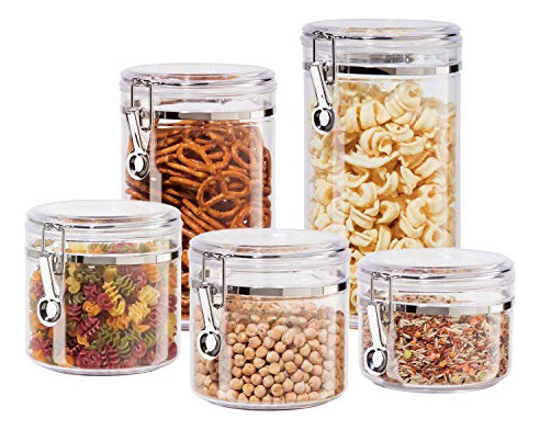 Oggi Clear Canister Food Storage Container Set, 4zl43