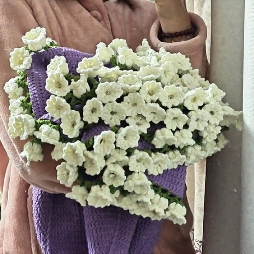 Manta De Flores Crochet Plegable - Ligera Y Portátil