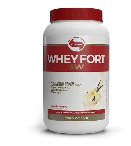 Whey Fort 3w Vitafor 900g Seu Sabor Sabor Mochaccino
