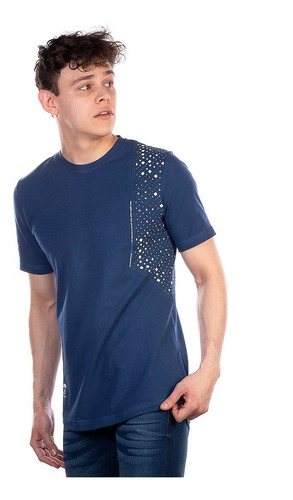 Imagen 3 de 5 de Playera De Hombre Fracción Estampada Costado Algodón Stretch