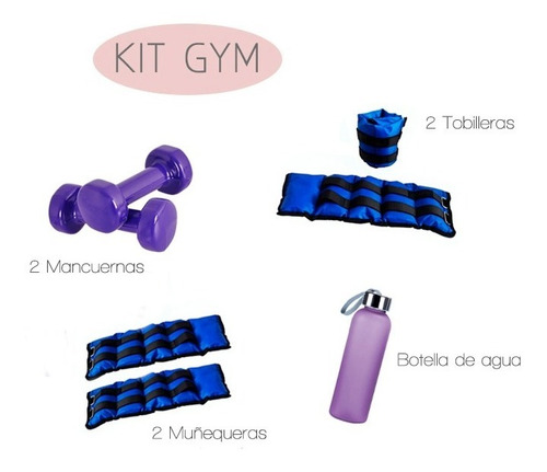 Set - Mancuernas(2kg) + Muñequeras 1kg+tobilleras (3kg)