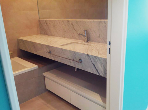 Mesada Mármol Carrara, Baño, Toilette - Forma Y Diseño