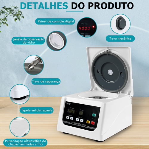 Centrifuga Laboratorio Digital Para Sangue Prp Prf 8 Tubos