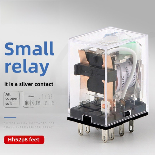 Relé Pequeño Hh54p Silver Point-dc 12 V (con Base) - Ac220v