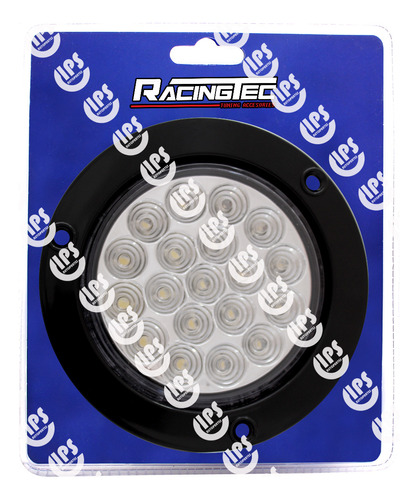 Plafón Redondo 4in 19 Leds Blanco Base Negro Baja/estrobo Ds