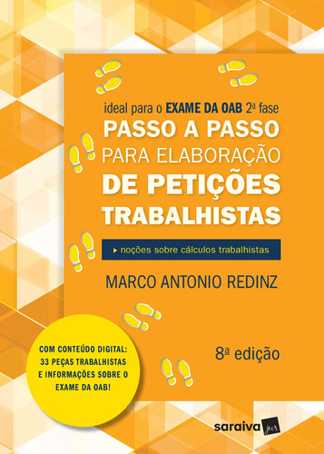 Passo a Passo para Elaboração de Petições Trabalhistas - 8 ª Edição 2021, de Redinz, Marco Antonio. Editora Saraiva Educação S. A., capa mole em português, 2021