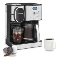 Comprar Cuisinart Cafetera, Jarra De Vidrio De 12 Tazas, Cafetera Automática Caliente Y Helada, Cafetera De Un Solo Servidor, Acero Inoxidable, Ss-16