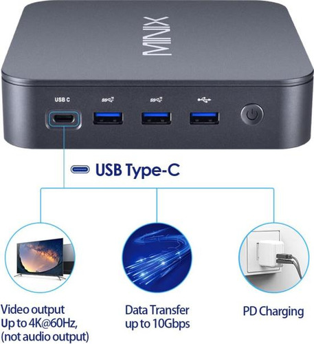 Minix Neo J51-c8 Max Mini Computadora, M.2 Pcie Nvme Ssd Win