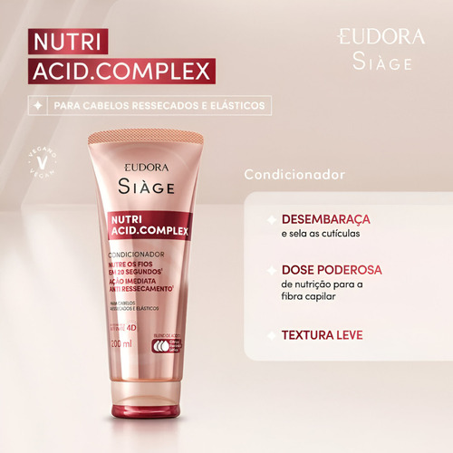 Kit 4 Nutri Acid Complex Shampoo Condicionador Máscara Óleo