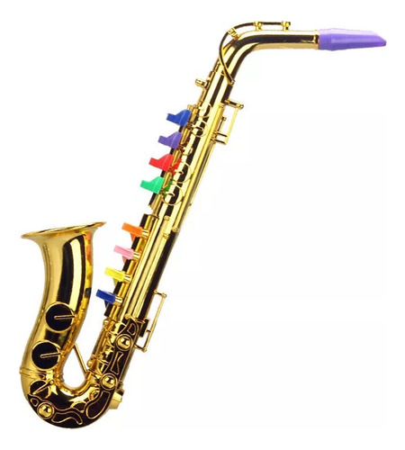 Saxofon Musical Infantil Plateado Para Instrumento Enseñanza