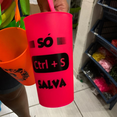10 Copo Personalizado Carnaval Com Cordão 500 Ml