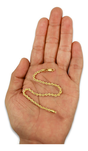 Ldpoml Pulsera Oro 10k Torsal Lisa 3 Mm X 17.5 Cm