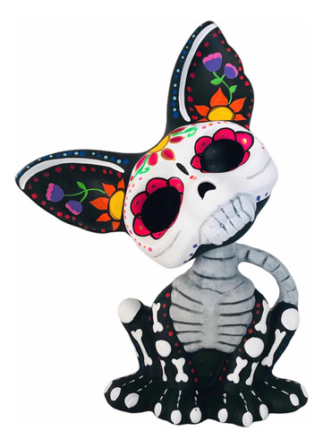 Figura Decorativa Perro De Día De Muertos Halloween Ofrenda