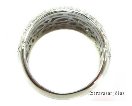 Anel Pavê Em Ouro Branco Com 2 Cts De Brilhantes!!!!