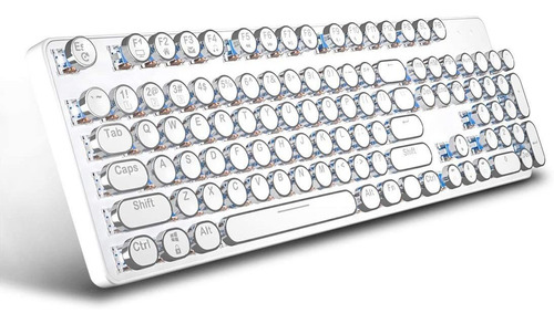 Teclado Mecanico, Teclas Redondas De Pc | Inalambrico, Bl...