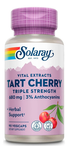 Extracto De Cereza Ácida 680 Mg Solaray 90 Cápsulas Vegetale