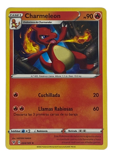 Charmeleon Carta Pokémon Original Tcg Español 024/185