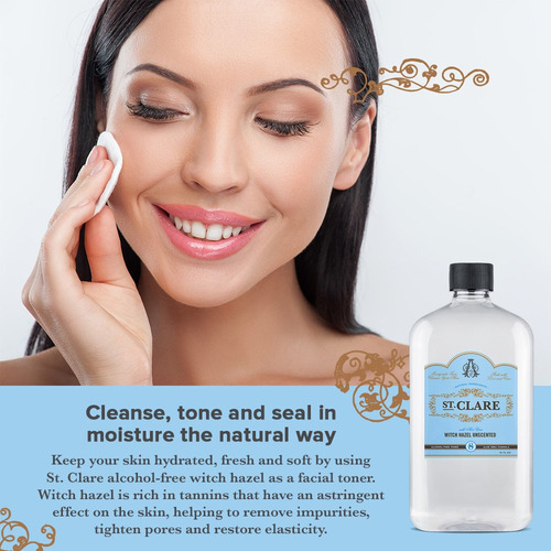 St Clare Alcohol-free Witch Hazel 16oz - Unscented Aloe Vera