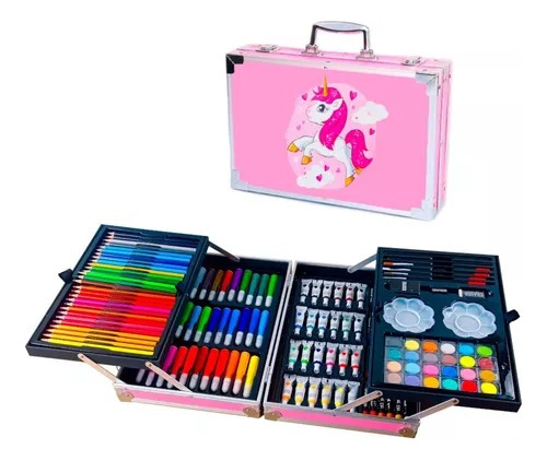 Set Creativo, Kit Dibujo Arte, Maleta Metalica X 145pcs