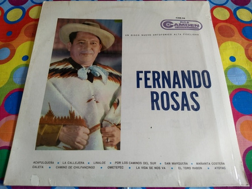 Fernando Rosas Lp C/ Los Trovadores De México Y Guitarras R