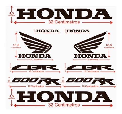 Kit Calcos Honda 600rr Pegotines Moto  