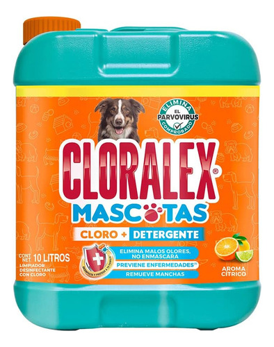 Limpiador Líquido Cloralex Mascotas 10 Lts Elimina Heces