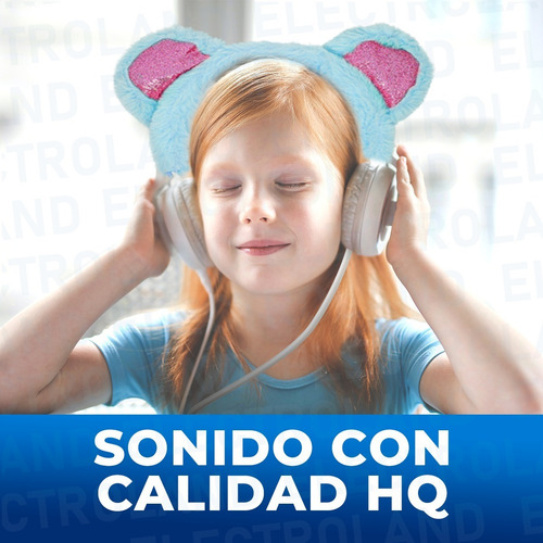 Imagen 6 de 10 de Auriculares Stereo Orejas Zorro Vincha Peluche Cable 1,5mts