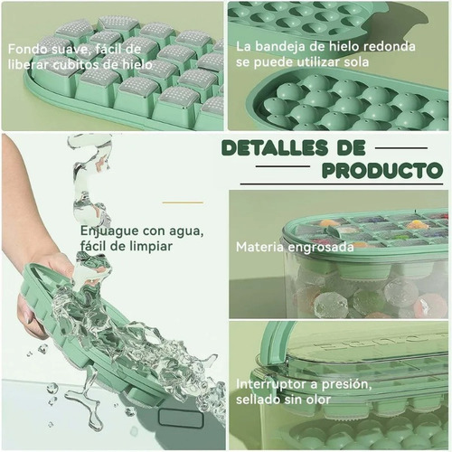 Wv Bandeja De Cubitos De Hielo Con Tapa Y Cubo De Hielo