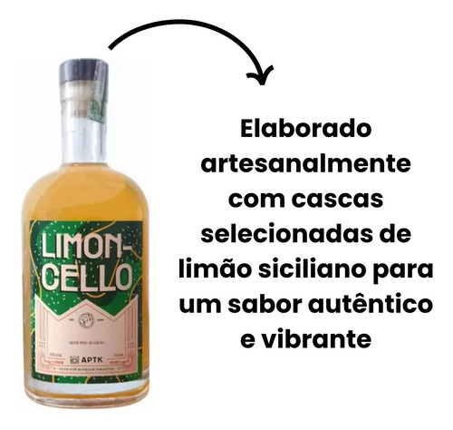 Licor Fino De Limão Limoncello Aptk Spirits Garrafa 750ml