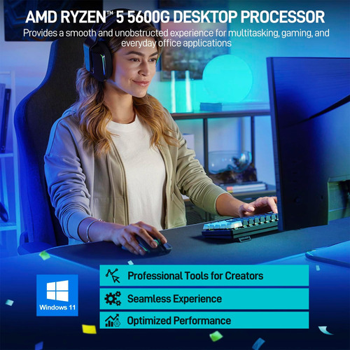 Lxz Desktop Computer Amd Ryzen Gt 6 Core 3.9ghz, 16g Ddr4 Ra
