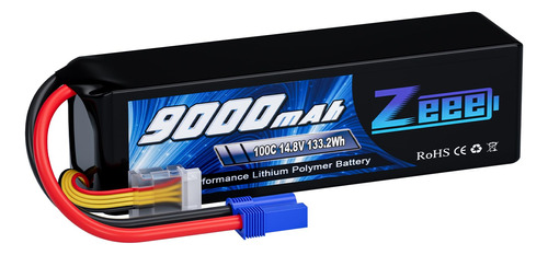 Zeee 4s Lipo Bateria 9000mah 14.8v 100c Rc Lipos Ec5 Conecto