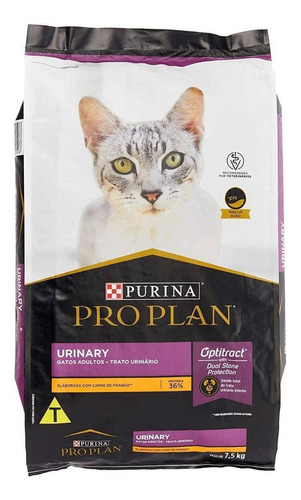Imagen 1 de 2 de Alimento Pro Plan OptiTract Urinary para gato adulto sabor pollo y arroz en bolsa de 3kg