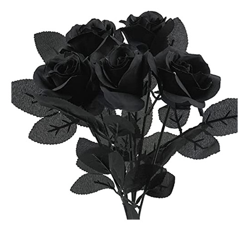 5 Uds Rosas Flores Artificiales, Uieke Rosas Negras Flores A