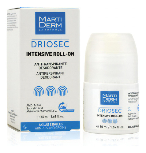 Antitranspirante roll on Marti Derm DRIOSEC sin fragancia 50 ml
