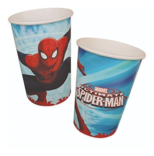 Vasos Spiderman/hombre Araña X 10 U.  Cotillon Personaje 