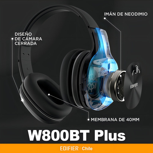 Auriculares Inalámbricos Edifier Bluetooth W800bt Plus Negro