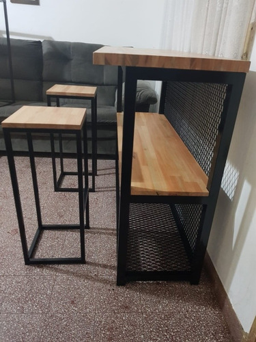 Imagen 7 de 9 de Barra, Pasa Plato Cocina En Hierro Y Madera Jd Arte Y Diseño