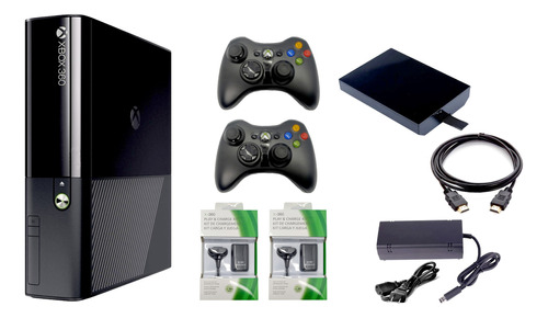 Xbox 360 Ultra Slim + Disco 500g + 2 Controles+ Obsequios200 (Reacondicionado)