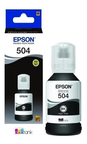 Imagen 1 de 6 de Tinta Epson Original 504 Negro L4150 L4160 L6161 L6171 L6191