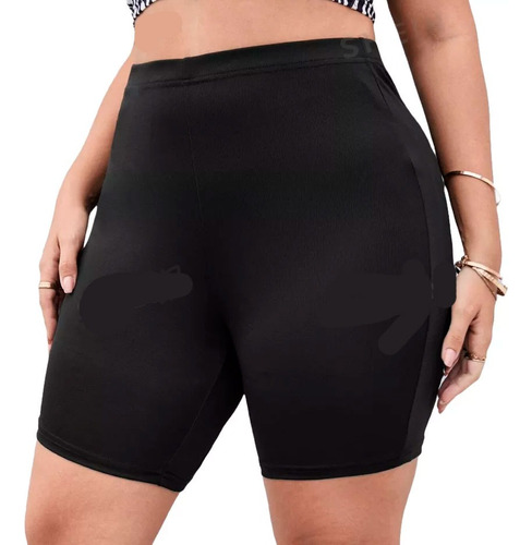 Shein Ezwear Shorts Biker Negro Calza Corta Plus Size