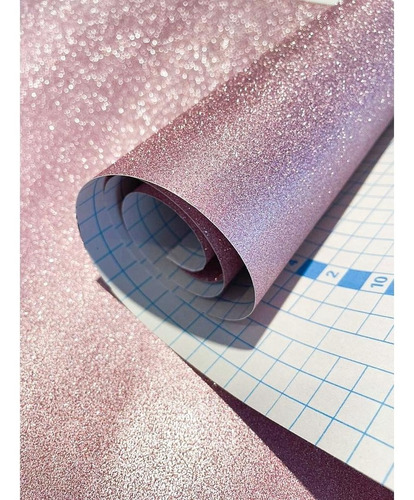 Rollo Contact Autoadhesivo Con Glitter Brillo 45 Cm X 2 Mts Color Rosa