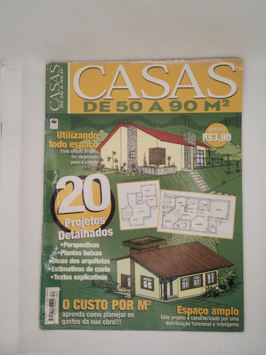 Revista Casas De 50 A 90m² Projetos Plantas Arquitetos Obra (Usado)